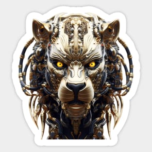 Iron King - Cyborg Lion Black and Gold Sticker